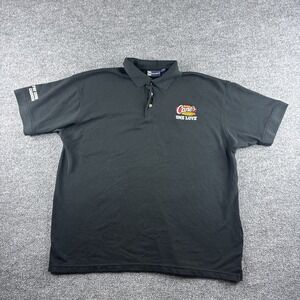 Raising Canes Shirt Men XL Black Polo Fry Cook Cashier Employee Button Down Work